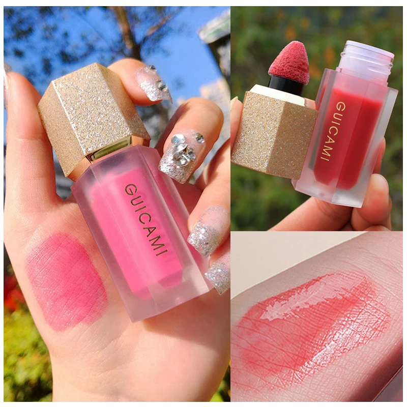 Жидкие румяна нюдовый макияж натуральный увлажняющий оранжевый персиковый