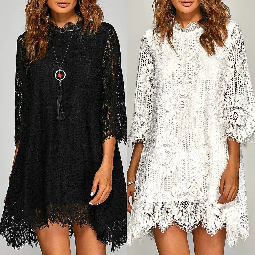 Летнее сексуальное кружевное платье с вырезами женские хлопковые облегающие