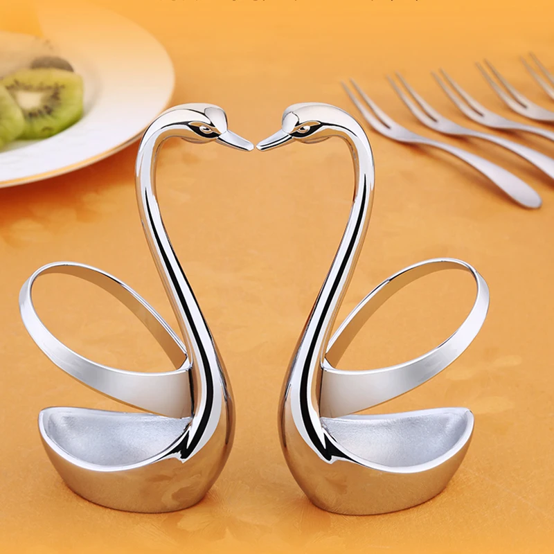 

Zwaan Fruit Base Houder Vorken Set Rvs Salade Dessert Vorken Koffielepel Taart Servies Nul Afval Bestek