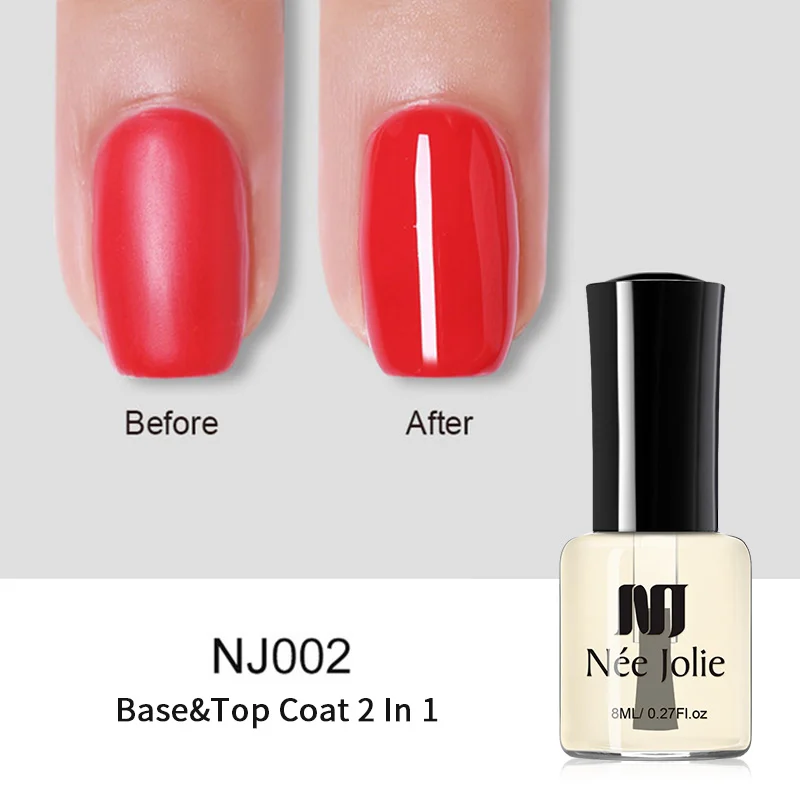 8ml Base top coat Ни Джоли 8 мл/7,5 мл ногтей протектор масляный бак 3,5 мл Базовое покрытие лаки для ногтей 2-в-1 матовый эффект для ногтей лак Лаки, быстро сохнут - Цвет: 8ml Base top coat