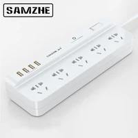 samzhe power strip socket portable strip plug adapter with 3 usb port multifunctional smart home electronics