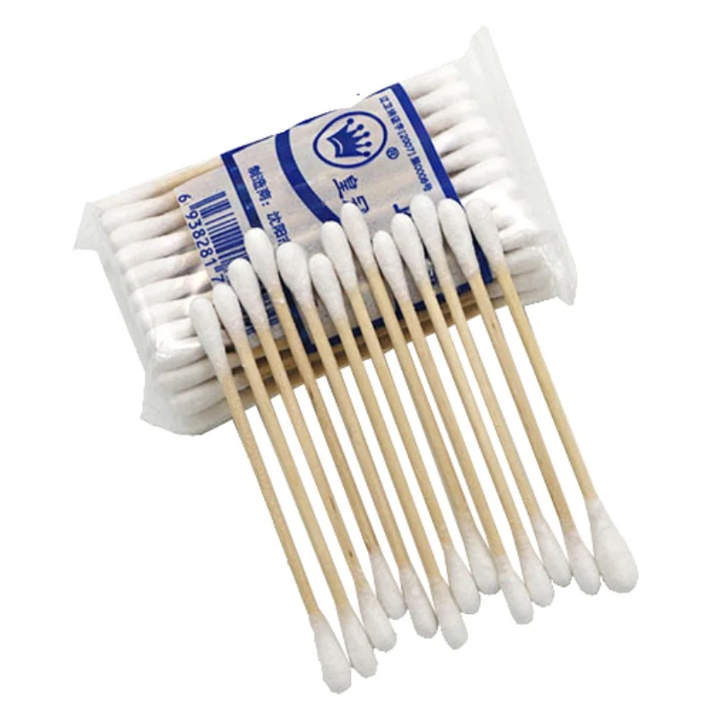 

60 Pieces/bag Medical Cotton Swabs Wood Sticks Clean And Hygienic Double Tipped With Finest Quality Cotton Heads