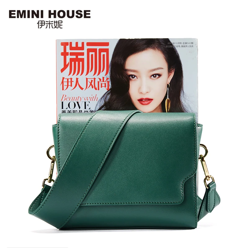 EMINI HOUSE широкий пояс Сплит Кожаная Лоскутная сумка женские сумки-мессенджеры