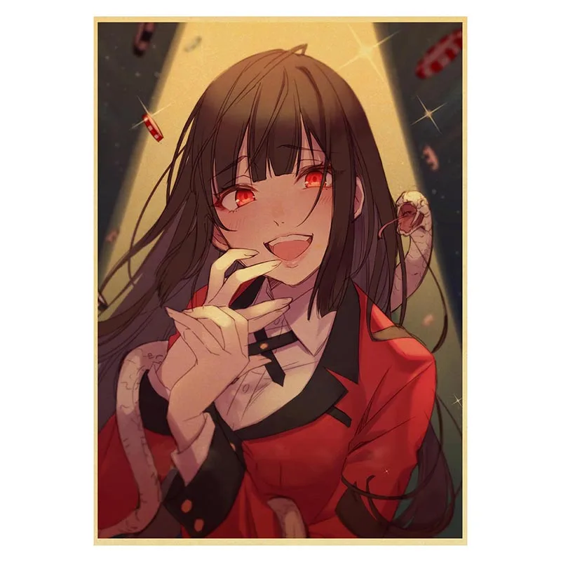 Аниме плакат Kakegurui аниме на заказ ВИНТАЖНЫЙ ПЛАКАТ художественный Декор для дома