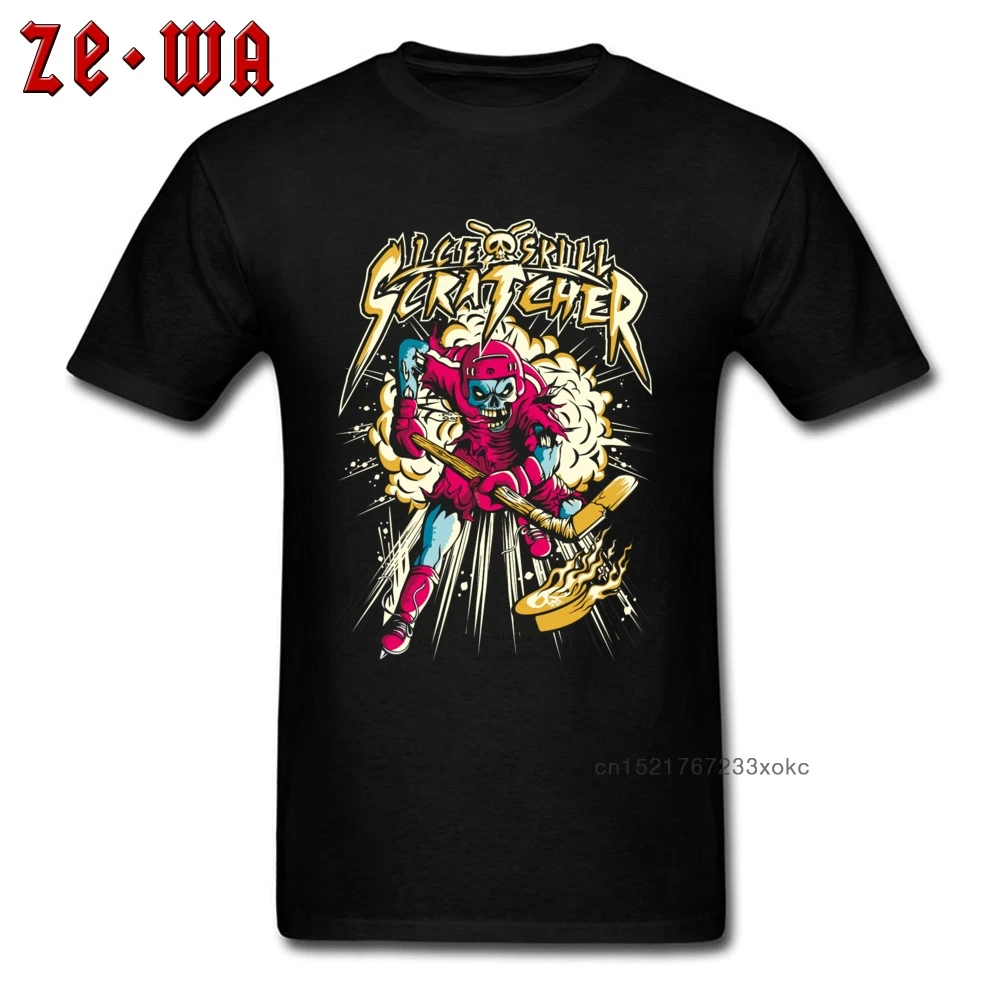 Мужская футболка с черепом черная из 100% хлопка вырезом лодочкой модная