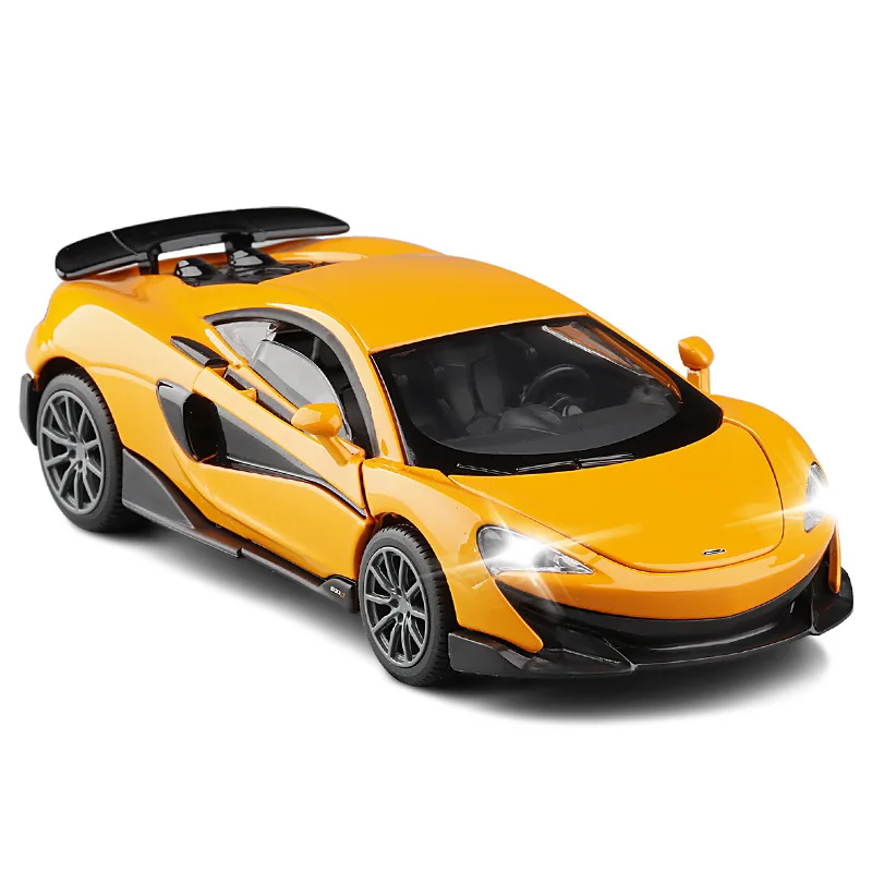 

1:32 McLaren 600LT спортивная модель автомобиля из сплава со звуком и подсветкой, литой хвост