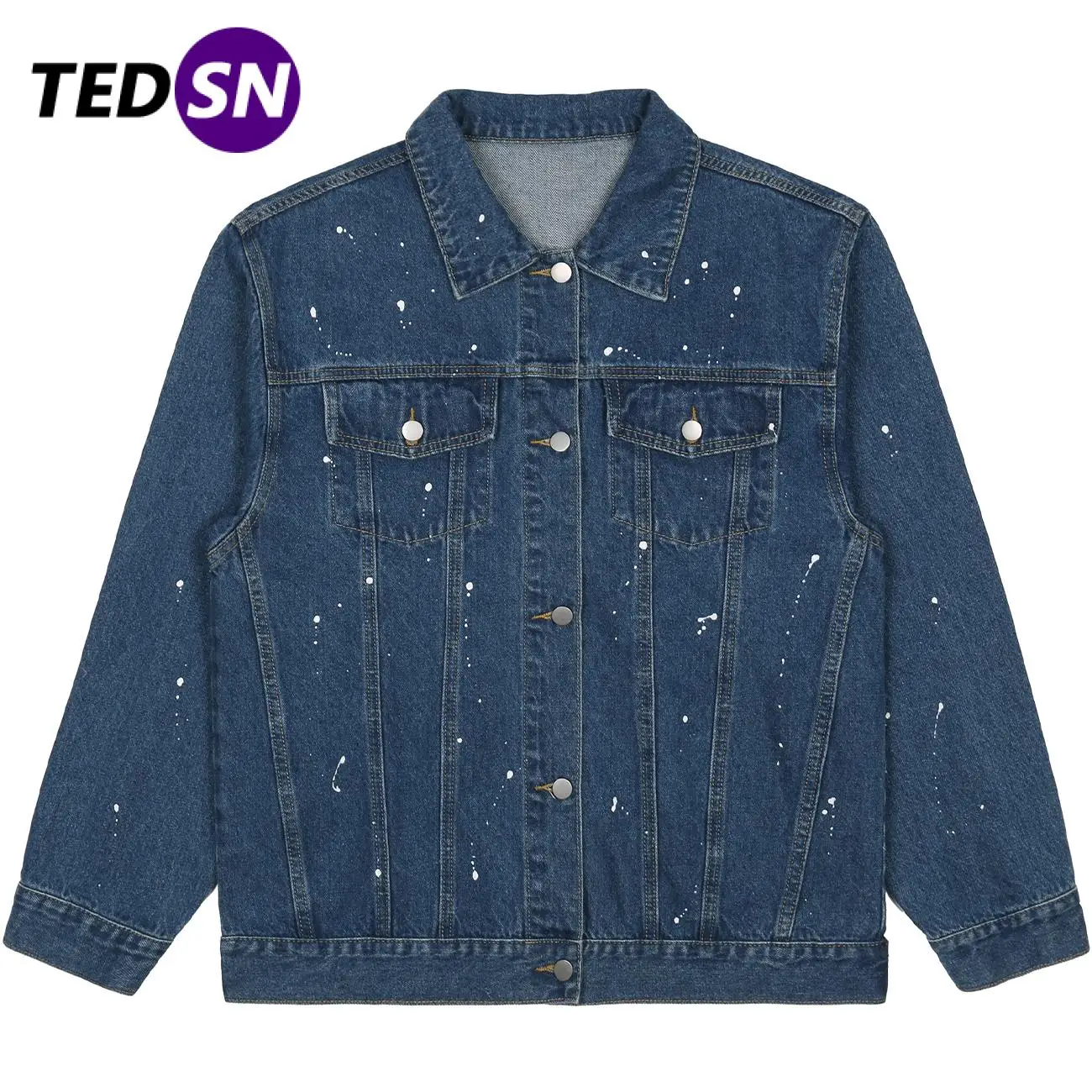 

Куртка TEDSN в стиле Харадзюку Джинсовая, уличная одежда в стиле хип-хоп, пальто для мужчин и женщин, винтажная верхняя одежда оверсайз, Класси...