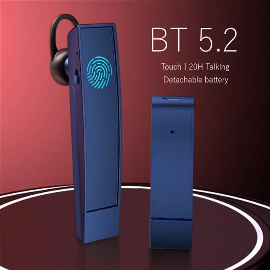 

Gold Single Side Handsfree Touch Control Earhook Earphone Noise Reduction Bluetooth Headset For Huawei Xiaomi Mobile Waterproof