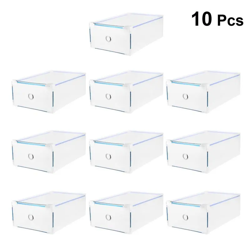 10 шт. Пластик с выдвижными ящиками Тип ящик для хранения Портативный обувную