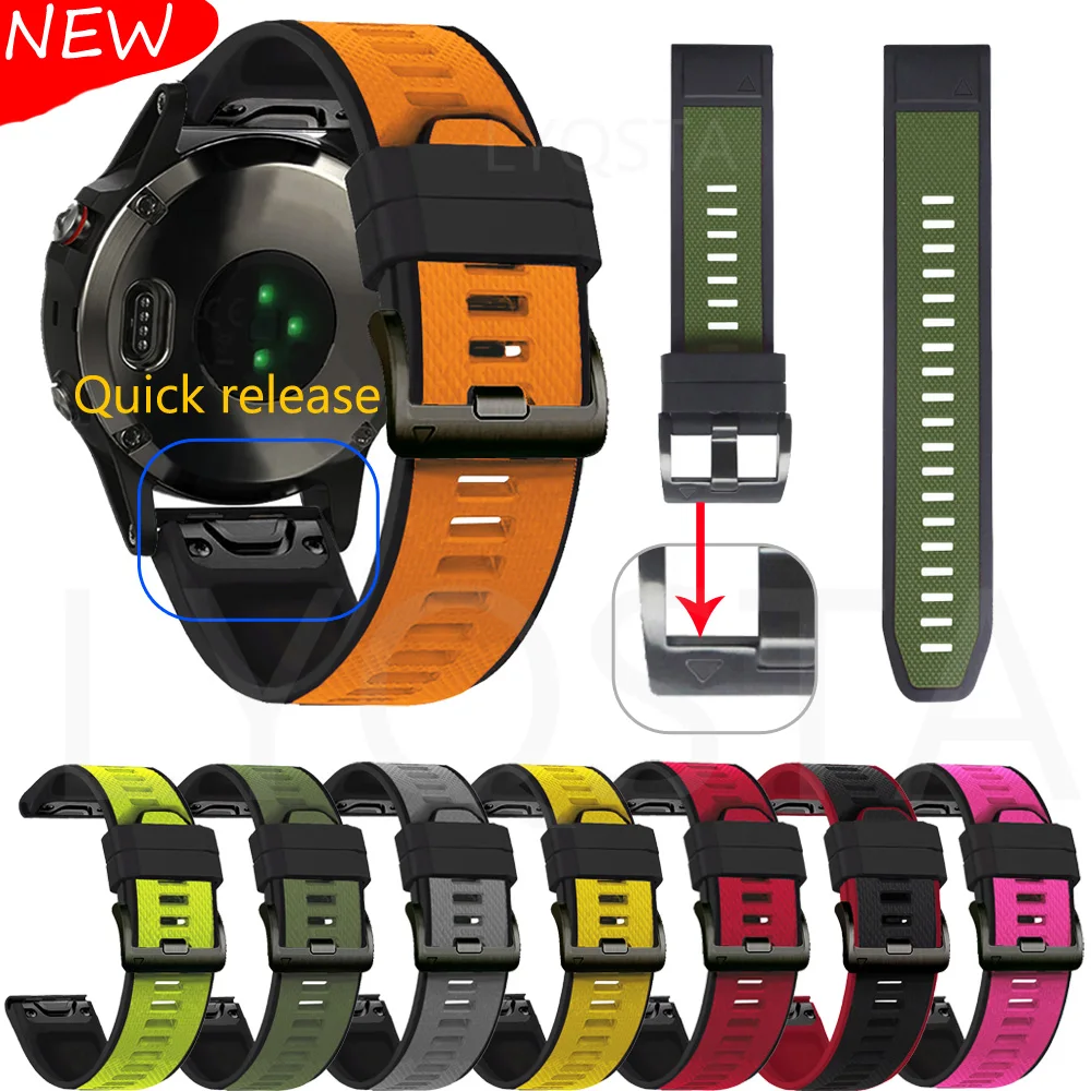 

Силиконовый ремешок для наручных часов Garmin Fenix 6X 6 6S Pro 5X 5 5S Plus 3HR 935 Mk1