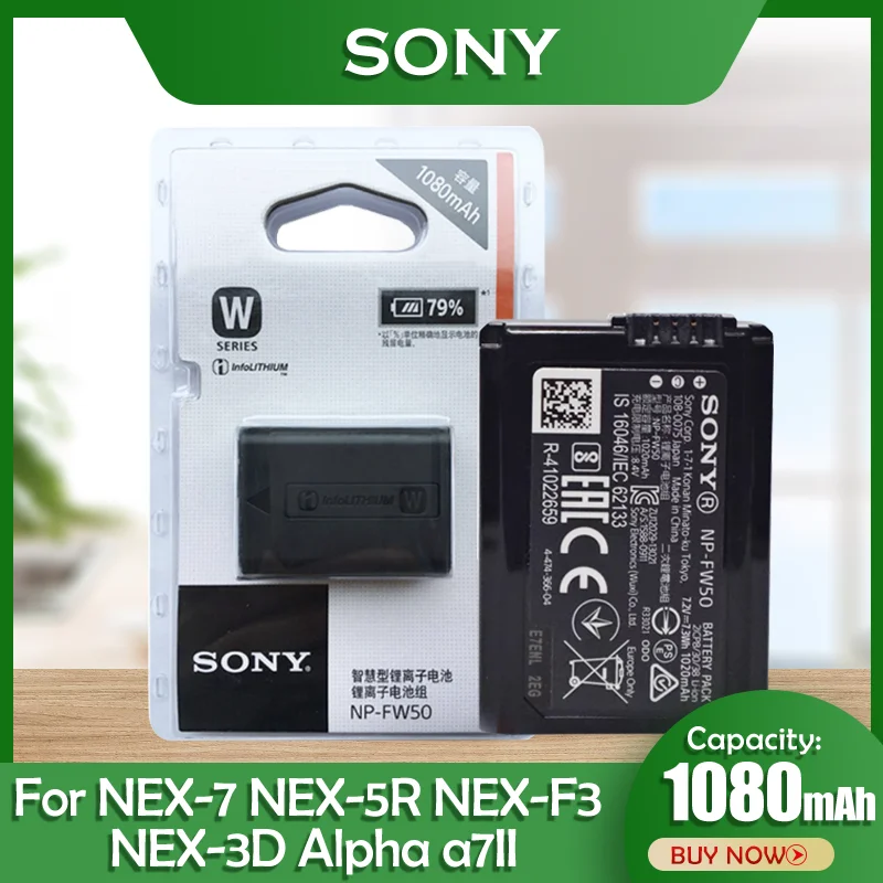 Sony 7.2V 1080mah NP-FW50 NP FW50 NPFW50 Camera Battery For Alpha a6500 a6300 a6000 a5000 a3000 NEX-7 NEX-5R NEX-F3 NEX-3D a7R |