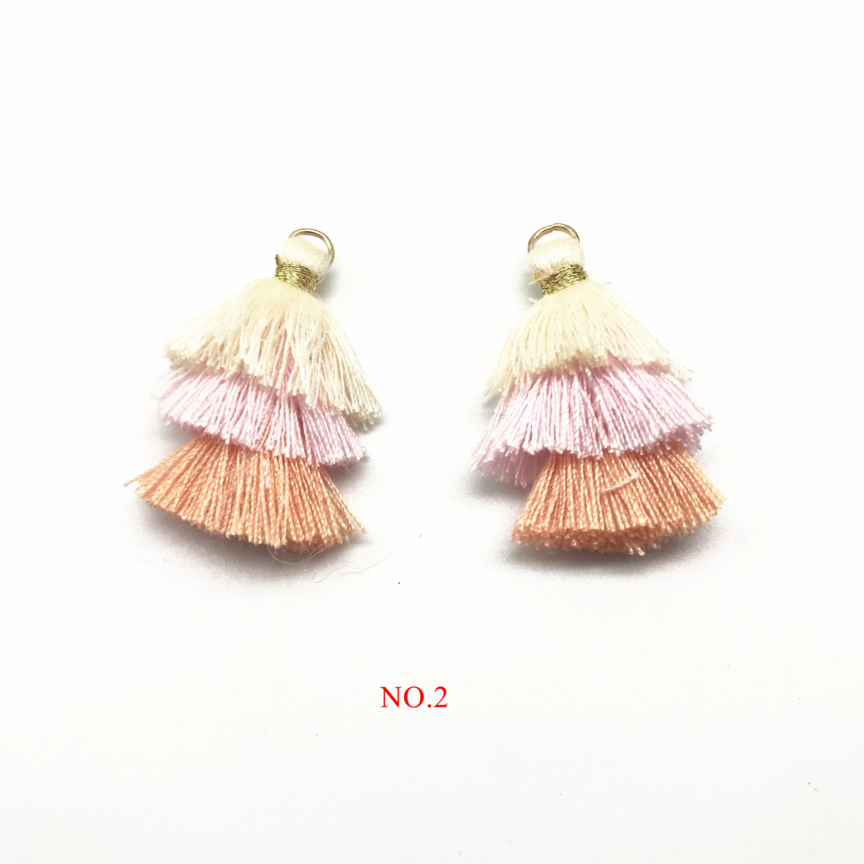 2 шт Bohochic Boho 3 слоя хлопок Красочные кисточки для изготовления ювелирных изделий Diy ювелирных изделий Аксессуары - Цвет: No.2