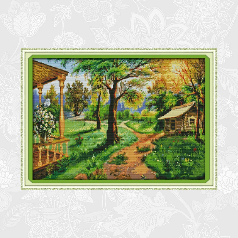 

Rural Scenery Cross Stitch Kits 14CT Counted Canvas 11CT Printed Fabric Stitching Embroidery DIY Handmade Needlework Crafts