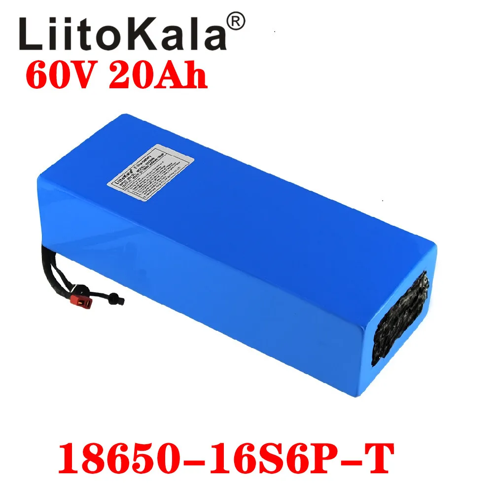 Литий ионная батарея LiitoKala для электровелосипеда 60 в 20 Ач 18650 16S6P 1500 Вт|Батарея