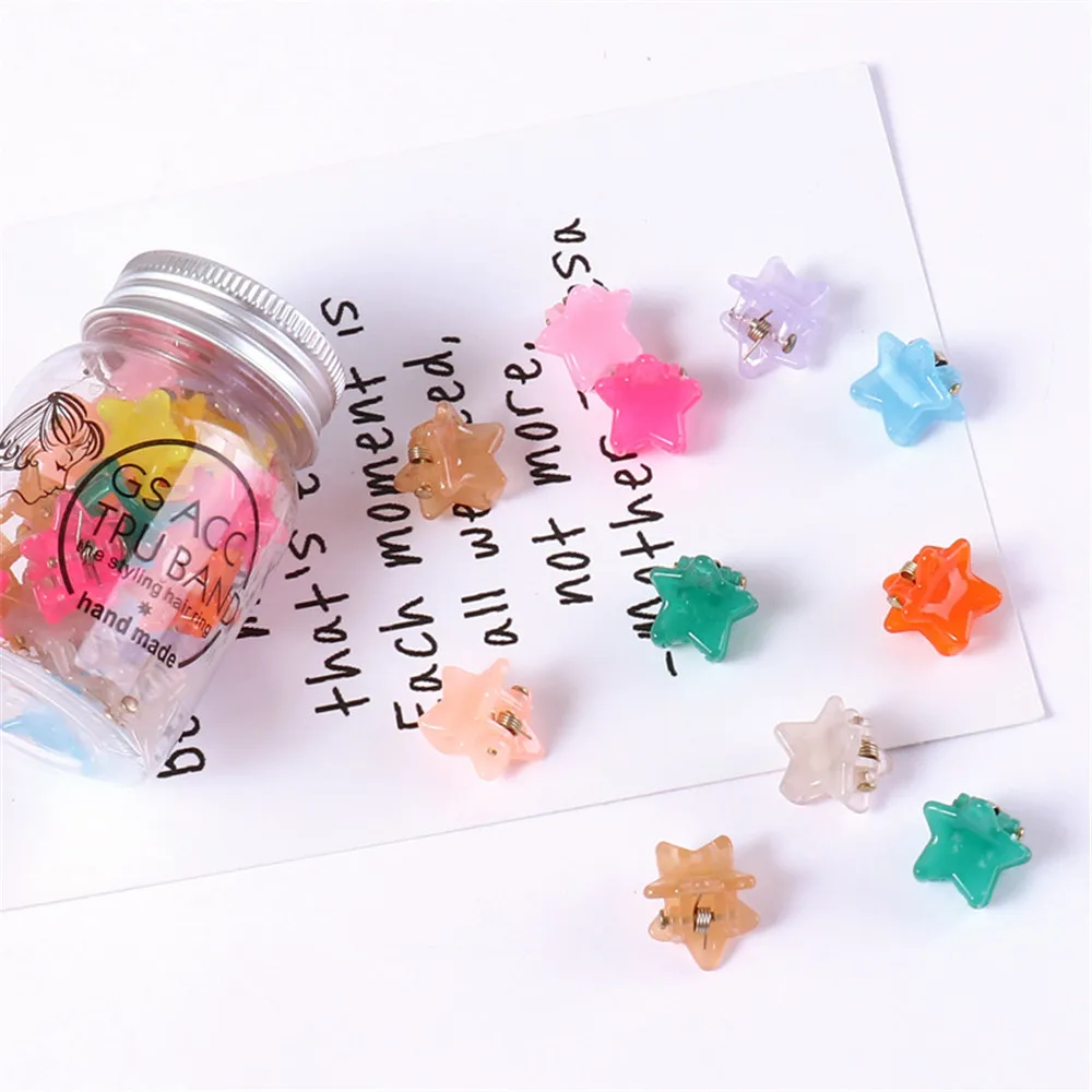 Jelly color stars 20 шт корейские женские заколки конфетного цвета, заколки с цветами, мини-сеть, красные заколки для волос, заколки для волос - Цвет: Jelly color stars