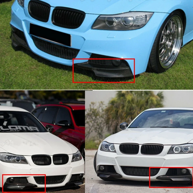 2X карбоновый автомобильный передний бампер для губ BMW E90 E91 3 серии 4Dr Sedan M Tech