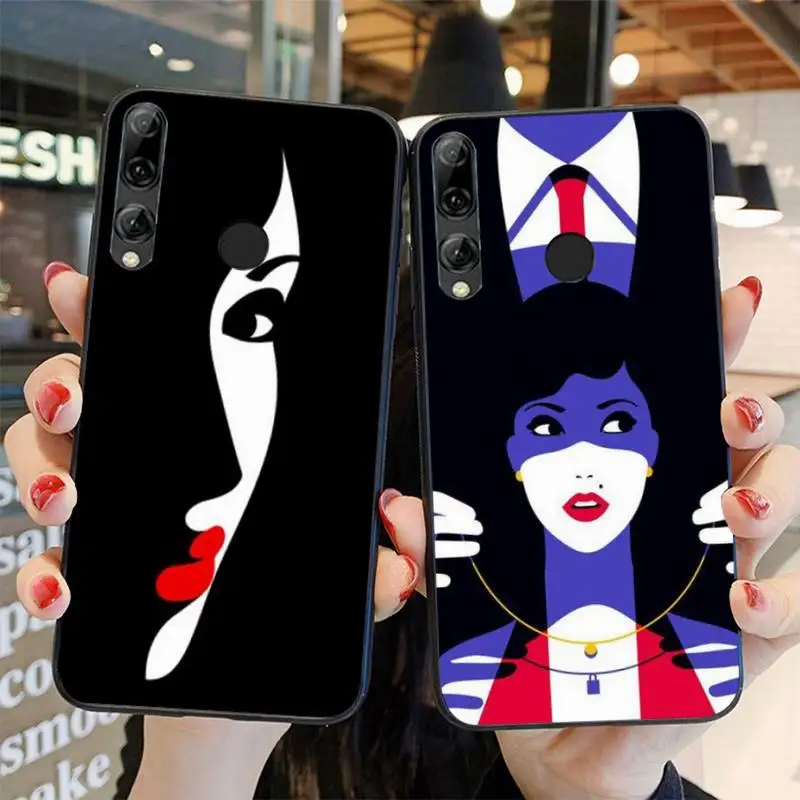 

Abstract Personality Girl Patterned Phone Case For Huawei Honor 8X 9 10 20 Lite 7A 7C 10i 9X Play 8C 9XPro