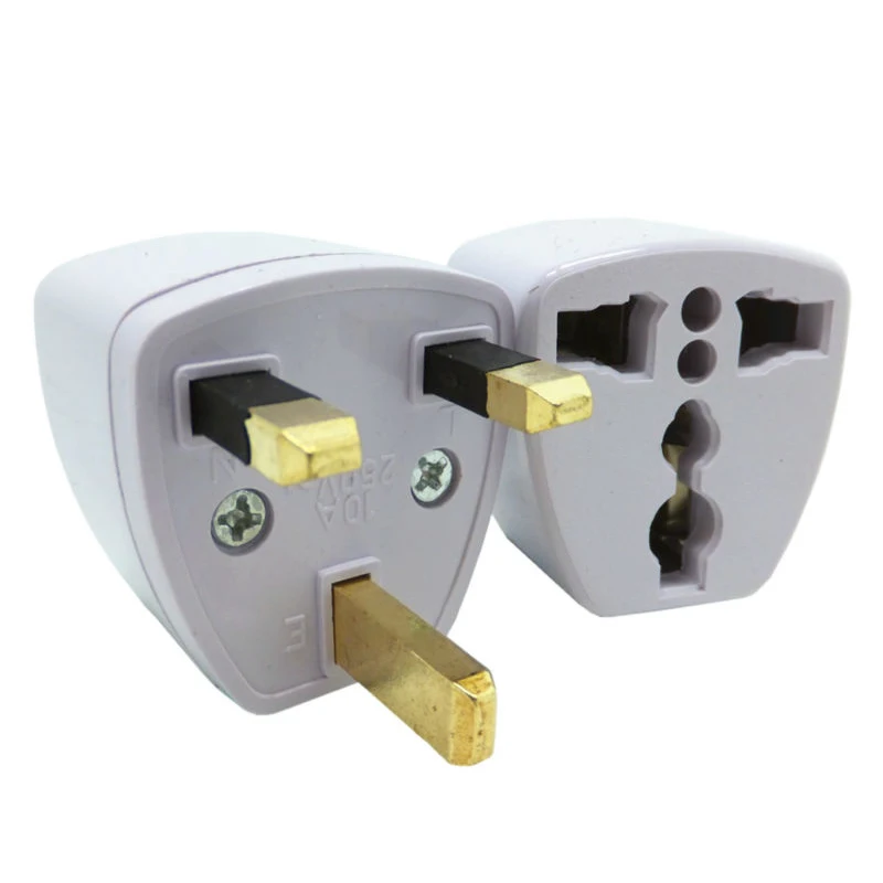 

1PC 10A Universal EU US AU to UK 3 Pin AC Power Socket Plug Travel Wall Charger Outlet Adapter Converter Connector UK plug White