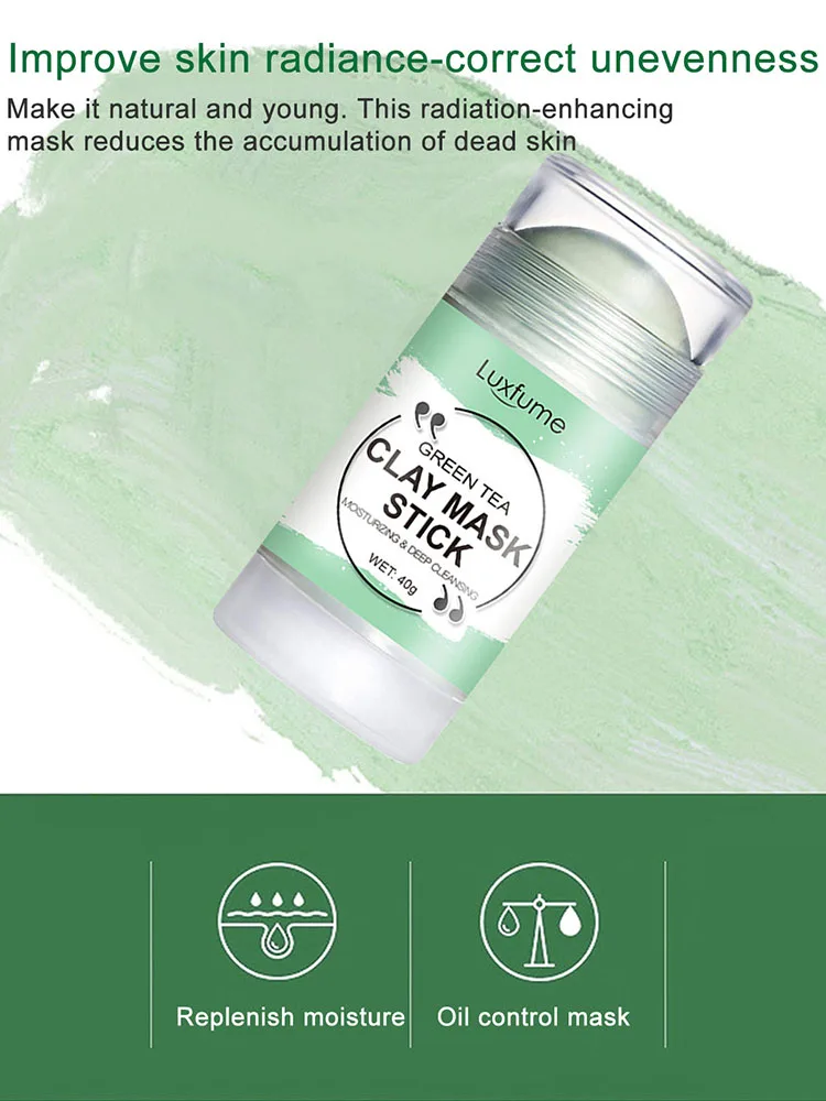 

Mask Stick Green Tea Mud Mask Oil Control Acne Clearing Solid Mask Cleansing Mask Blackhead Deep Clean Pores Mask