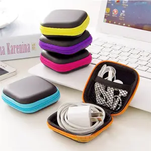 Cat Design Mini Portable Round Sliding Earphone Storage Box For Cables, &  Cartoon Abs Earbuds Case