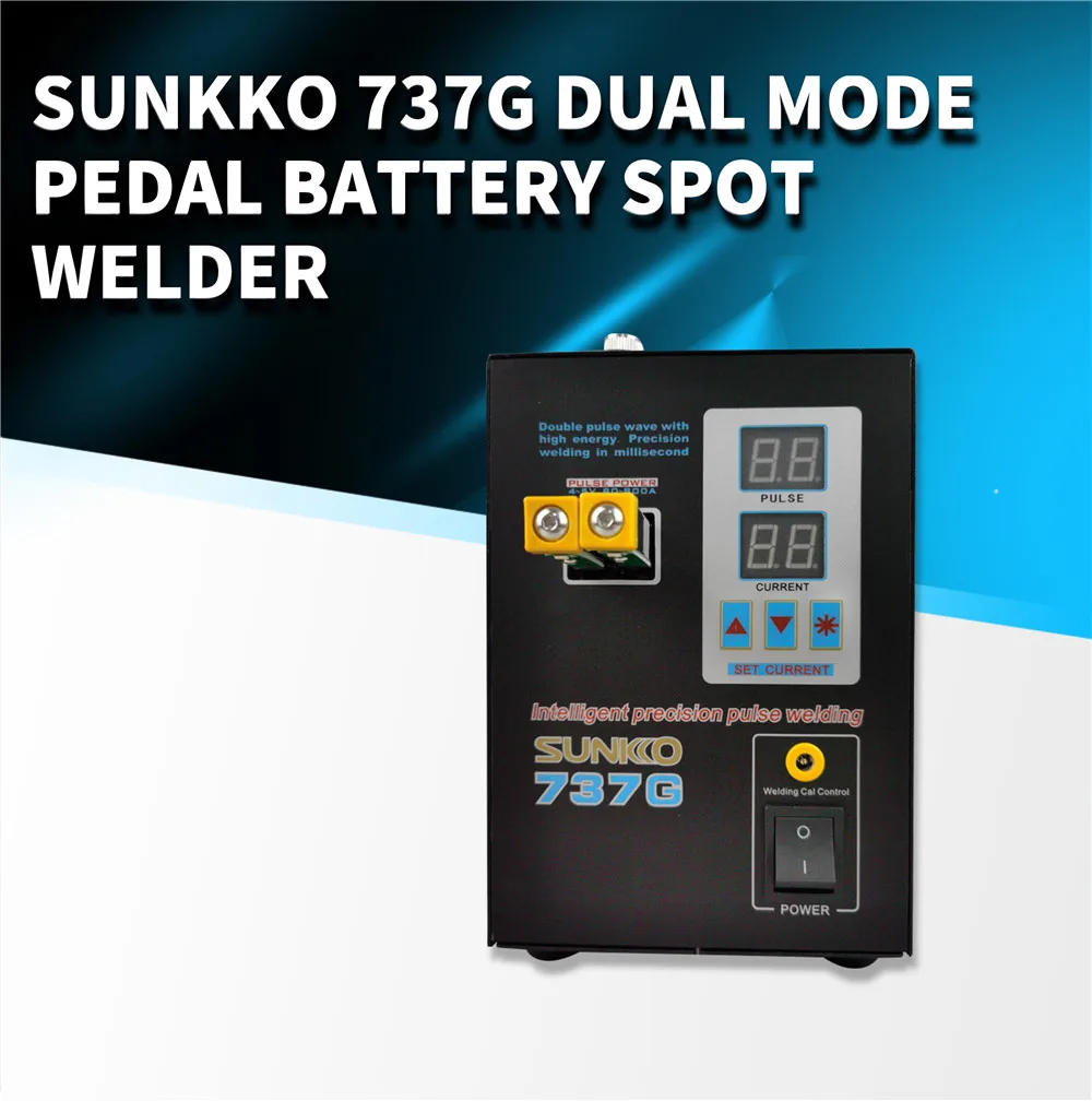 SUNKKO 737G 220V Spot welder 1.5kw LED Dual Digital Display pulse Precision Spot Welding of Fixed Push Welding Joint for 18650