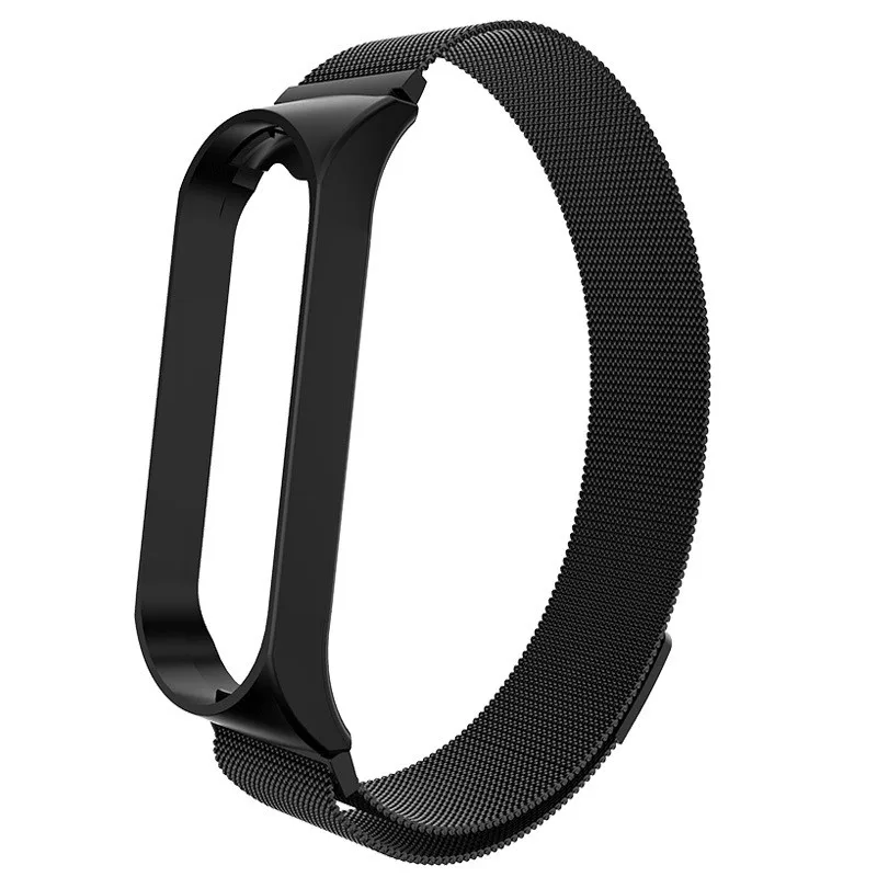 Магнитный металлический ремешок Milanese для Xiaomi Mi Band 5 4 3 браслет из нержавеющей