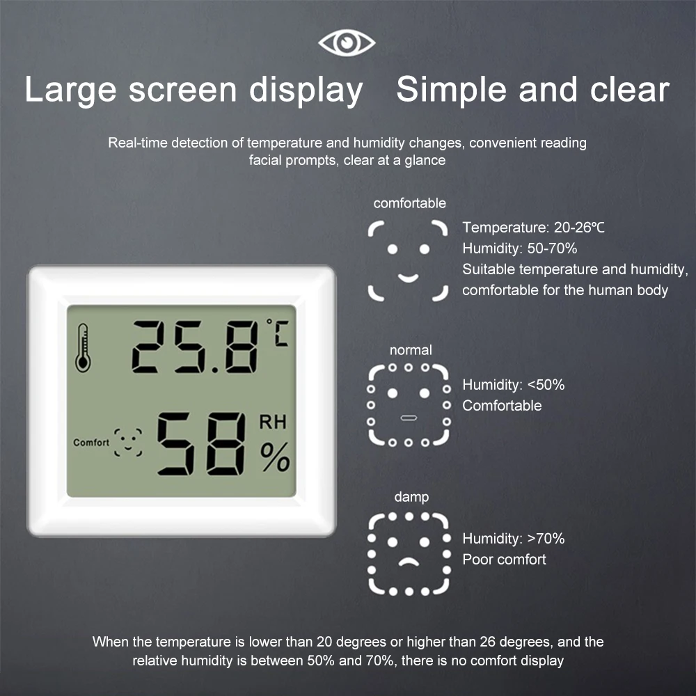 2 in 1 digital thermometer hygrometer mini lcd indoor electronic humidity meter temperature sensor gauge home weather station free global shipping