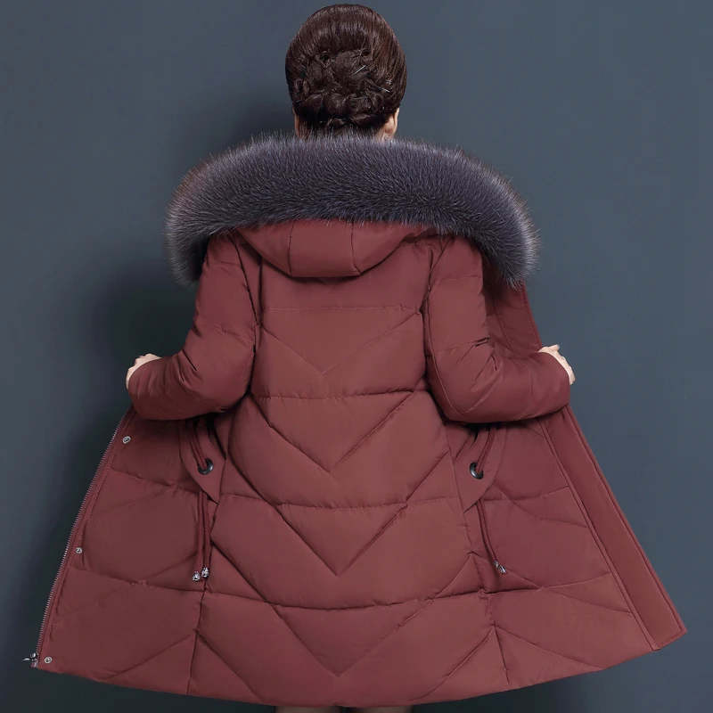 Размера плюс XL-7XL зимнее пальто для мамы среднего возраста Женская куртка средней