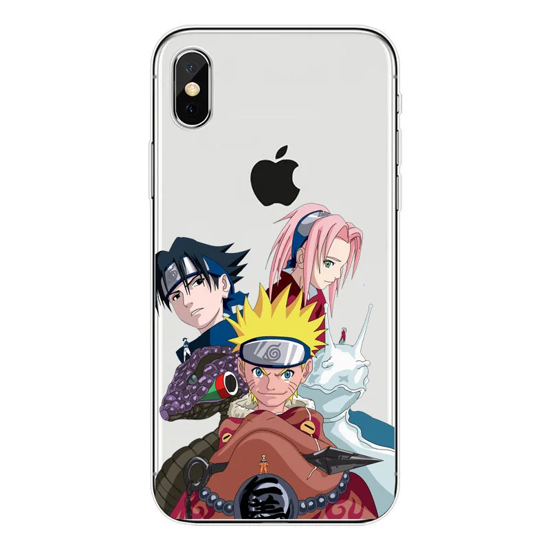 Moda аниме Uzumaki Наруто Саске Какаши мягкий Тампа да Caixa Do силиконовый чехол для iPhone