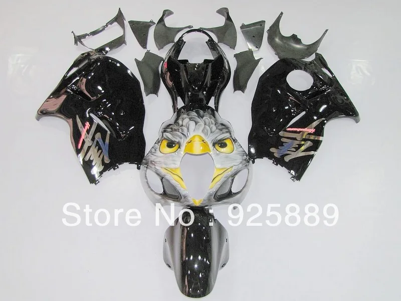 

gloss black gray body for GSXR1300 96 07 Injection mold GSXR 1300 GSX R1300 96 07 motorcycle ABS bodywork e11