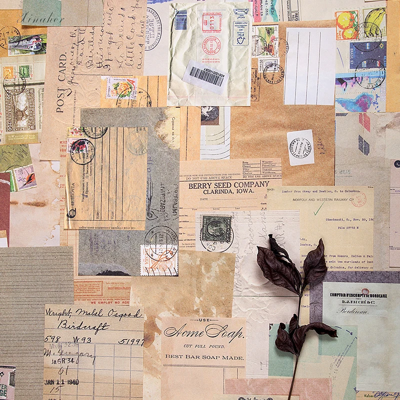 60pcs/set Old Antique Pages Material Paper Junk Journal Planner Scrapbooking Vintage Decorative DIY Craft Background | Дом и сад