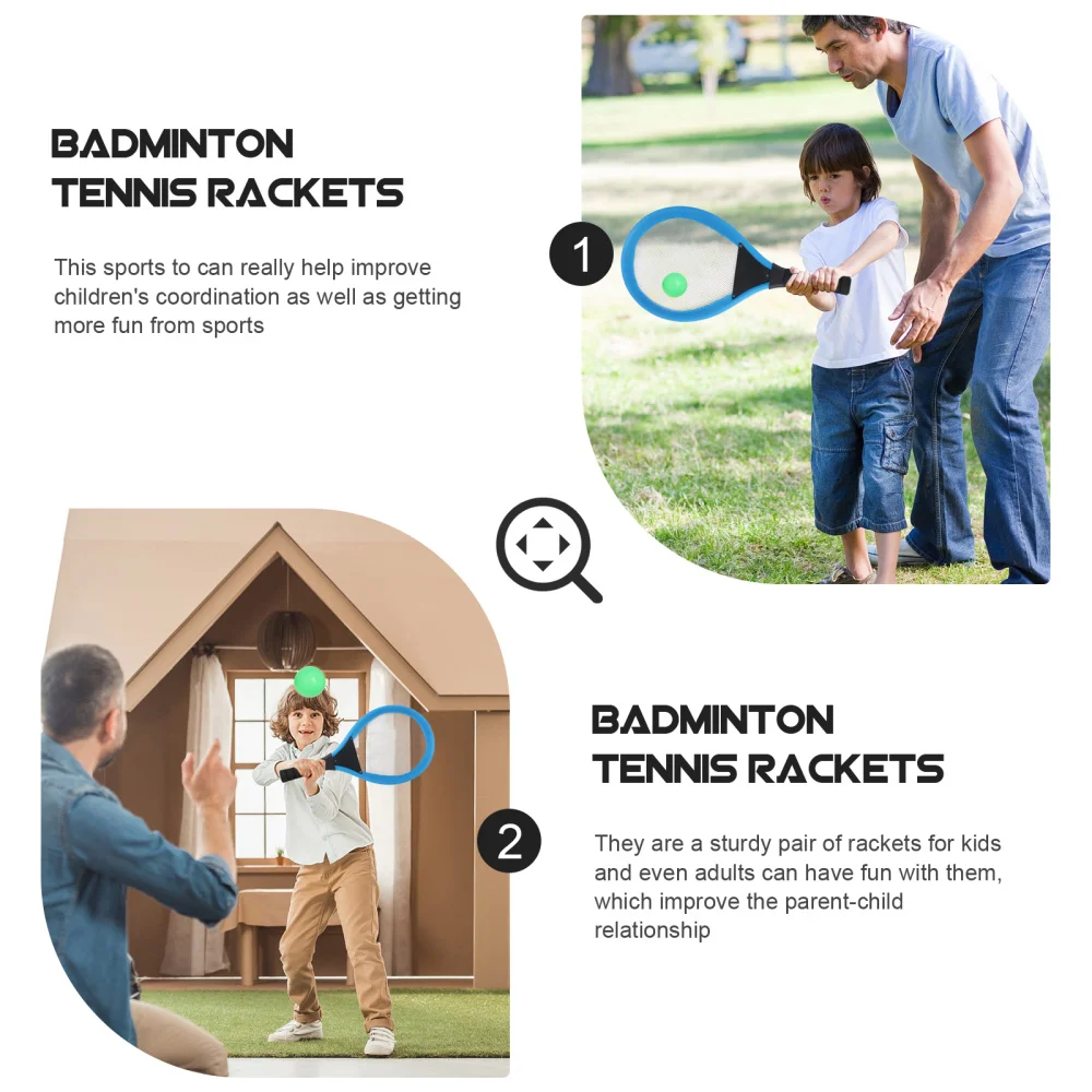 

2pcs Badminton Tennis Rackets Children Kids Outdoor Sports Parent-Child Sports Educational Sports Game Toys(Orange)