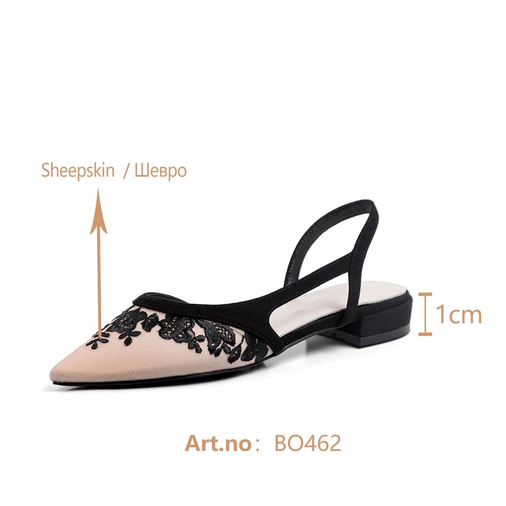 

BESCONE New Fashion Women Sandals Summer Slingbacks Flower Appliques High Quality Sheepskin Elegant Shoes Slip-On Sandals BO462