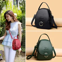 New Fashion Women Leather Backpack Mini Soft Touch Multi-Function Small Backpack Female Ladies Shoulder Bag Girl Purse