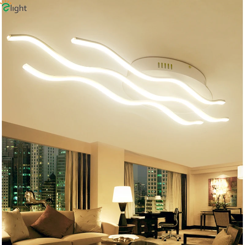 Современная Новинка волнистый алюминиевый светодиодный потолочный светильник s