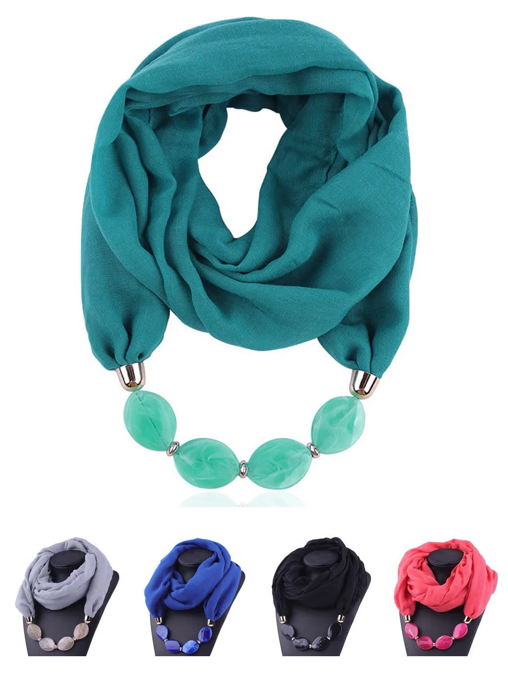 

Women Cotton Linen Scarf Jewelry Statement Necklace Pendant Scarf Head Scarves Women Foulard Femme Accessories Muslim Hijab