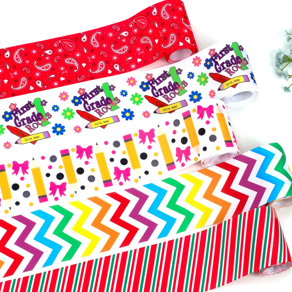 Лента Корсажная с принтом единорога фламинго 75 мм 2 Ярд/партия | Дом и сад