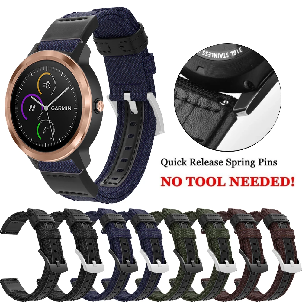 

Нейлоновый холщовый ремешок для Garmin Vivoactive 3/4/Forerunner 645 245 м 745/гоночный SQ/S40 спортивный умный быстросменный браслет Correa