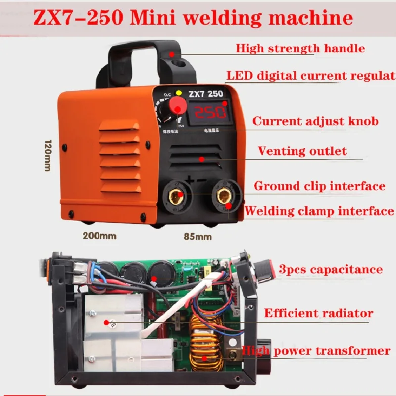 Zx7 серии DC инвертор дуговой сварки 220 В IGBT MMA сварочный аппарат 250 ампер для начинающих легкий эффективный