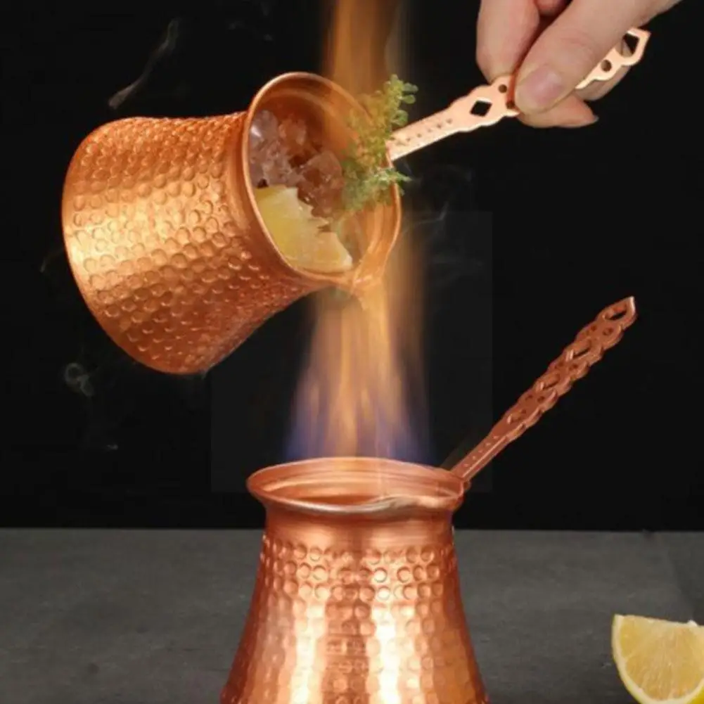

For Turkish Coffee Pot Coffee Maker Pot With Brass Casting Handle Decorative Handmade Copper Accessory Coffee Accessories G A1C5