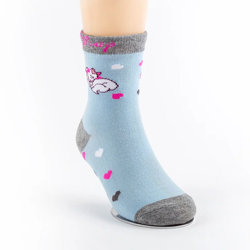 Blue THREEGUN X disney Marie Cat, 1 пара носков для девочек носки с героями мультфильмов полосатые дышащие мягкие детские носки для девочек 3 пары/партия - Цвет: Blue