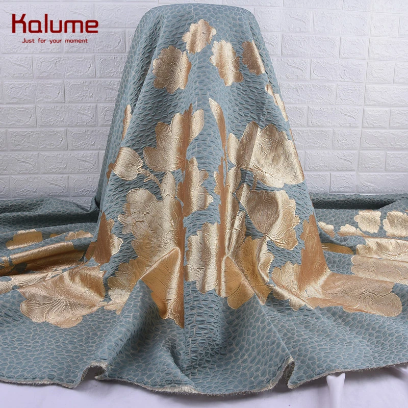 

Kalume Gold French Jacquard Lace Fabric Brocade 2020 African Gilding Lace Fabric High Quality Bride Materials For Wedding F2109