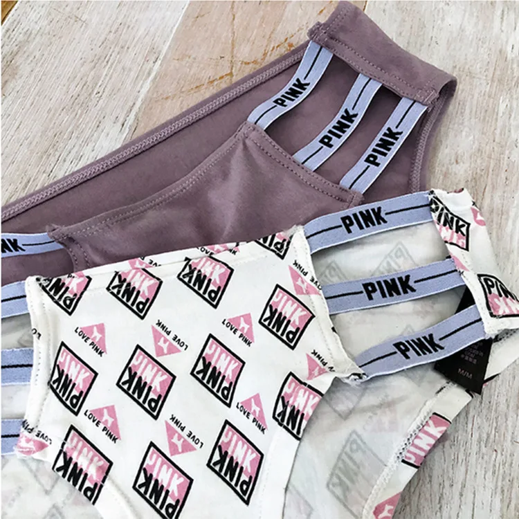 

Sexy Women Briefs Letter Sports Panties Underwear Seamless Hollow Low Waist Thongs Shorts T-back Cotton Women's Intimates