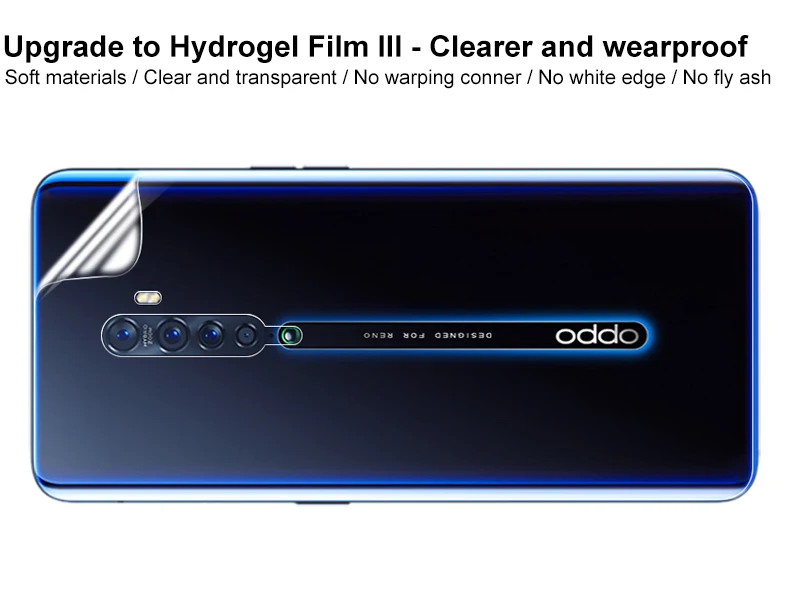 Imak Hydrogel III для OPPO Reno2, 2 шт., защита для заднего экрана, передняя, задняя, полное покрытие, мягкая защитная пленка, не стекло