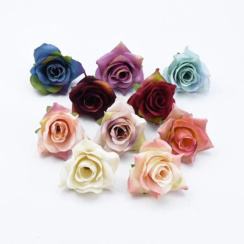 10 шт. разноцветные розы искусственные цветы украшение для дома аксессуары