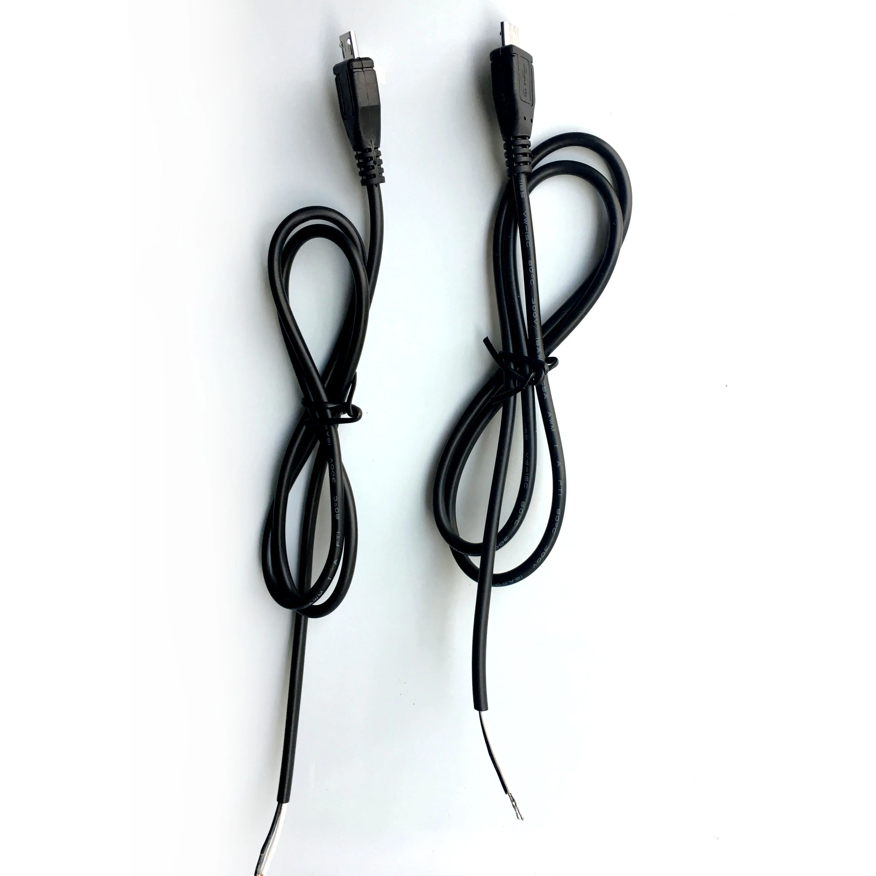 15 шт. высококачественный черный штекер micro Usb 2 провода кабель питания шнур для