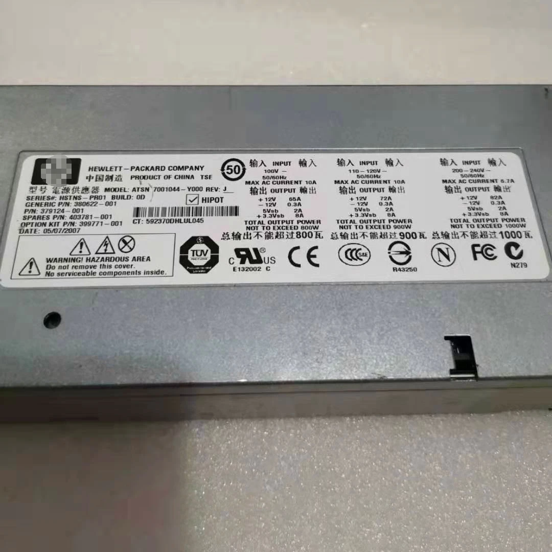 7001044-Y000 HSTNS-PR01 для HP DL380G5 ML370 серверный блок питания 380622-001 379124-001 403781-001 MAX 1000W 7001044-Y000 HSTNS-PR01 для HP DL380G5 ML370 серверный блок питания 380622-001 379124-001 403781-001 MAX 1000W