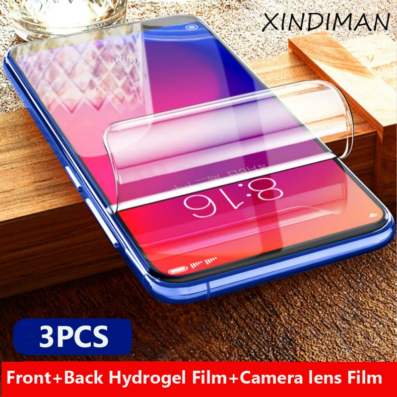 3 шт передняя + задняя Гидрогелевая пленка для xiaomi redmi K20 K20pro Защитная камеры
