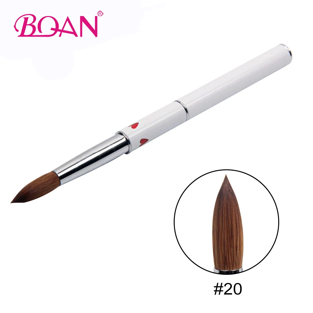 

Кисти для акриловых ногтей BQAN #20, 5 шт./лот, со смолиным ворсом, кисть для рисования и нейл-арта, ручка для дизайна ногтей, инструмент для маник...