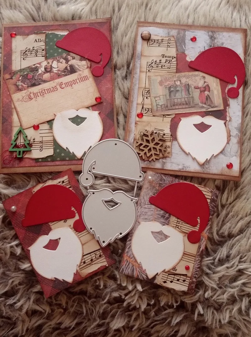 InLoveArts Санта Клаус умирает рождественские металлический Трафаретный вырубной